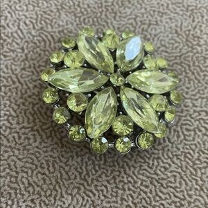 Elegant Yellow Crystal Brooch
